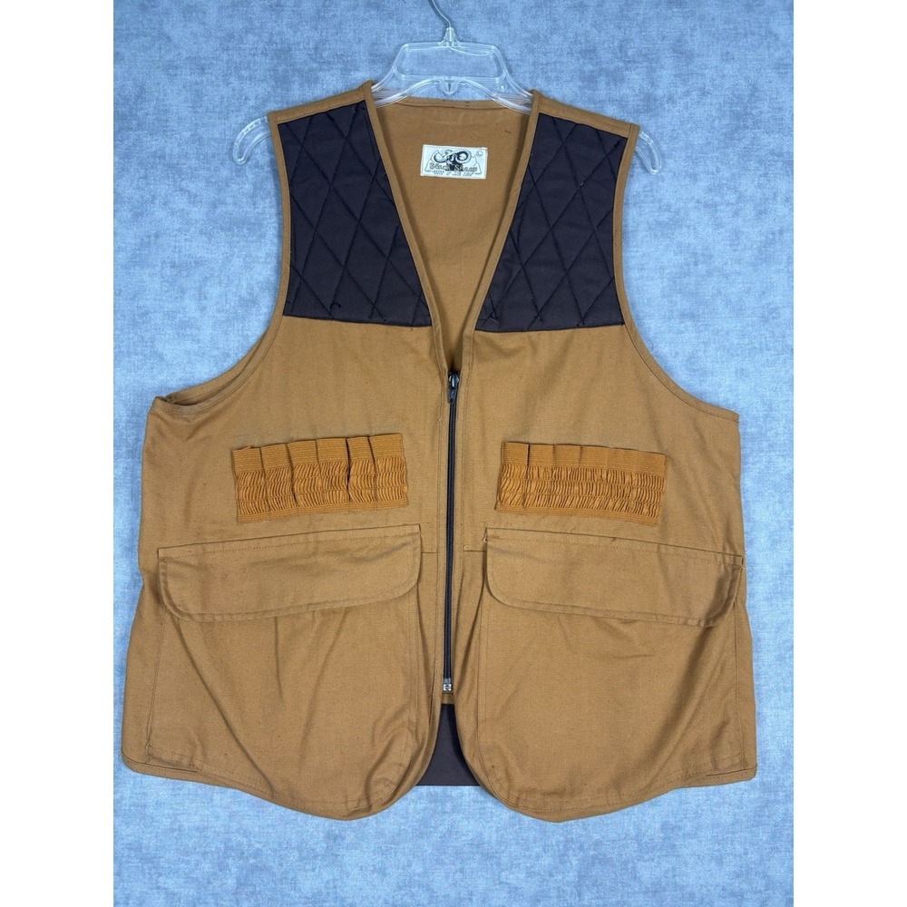 Vintage Black Sheep Hunting Vest Men L Brown Canvas Shotgun Shell Game Pouch